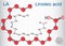 Linoleic acid LA. Structural chemical formula and molecule mod