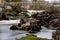 Linton Falls waterfall near Grassington in the winter