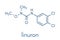 Linuron herbicide molecule. Skeletal formula.