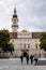 Linz, Austria, 29 August 2021: Landhaus Parliament of Upper Austria, Facade of colorful baroque buildings in historic center of