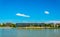 LINZ, AUSTRIA, JULY 30, 2016: View of the Lentos art gallery situated on riverbank of Danube in Linz, Austria....IMAGE