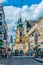 LINZ, AUSTRIA, JULY 30, 2016: View of the Ursulinenkirche church situated on the Landstrasse street in the Austrian city