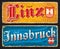 Linz, Innsbruck, Austrian cities, travel plates