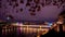 Linz night timelapse with Danube river and Nibelungen bridge