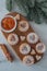 Linzer christmas cookies filled with apricot jam