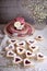 LINZER COOKIES for Valentine`s Day.selective focus