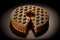 Linzer Torte on black background created with generative AI technology