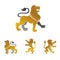Lion ancient emblems elements set. Heraldic vector design elements collection. Retro style label, heraldry logo.