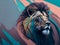Lion animal abstract wallpaper in pastel colors. Ai Generated
