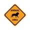 Lion animal warning traffic sign design vector illustration