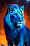 A lion with a blue face - Ai Generated