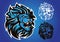 Lion blue logo vector emblem