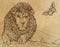 Lion with butterfly,