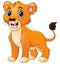 A lion cartoon roaring