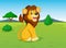Lion cartoon in the savannah