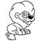 Lion cheerful character animal cartoon illustration isolated image coloring cartoon