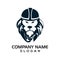 Lion civil, lion design uses civil helmets to be a template for construction icon logos, civil, real estate etc.