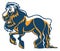 Lion color horse logo