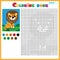 Lion. Color by numbers. Coloring book for kids. Colorful Puzzle Game for Children with answer