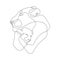 Lion cradling a lioness to himself in minimalist style. Concept of animal idyll and happiness. Design suitable for decor, tattoo