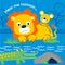 Lion and crocodile funny animal cartoon,vector illustration