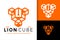 Lion Cube Geometric Logo vector icon illustration