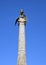 Lion defeating eagle atop the Monument to the Heroes of the Peninsular War in Porto, Portugal.