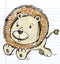 Lion Doodle Sketch Color