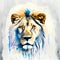 Lion Double Exposure, Muted Watercolors Generative Ai