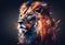 Lion drawing style. Abstract painting wallpaper. Lion Face Poster, wallpaper, t-shirt design