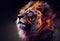 Lion drawing style. Abstract painting wallpaper. Lion Face Poster, wallpaper, t-shirt design
