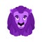 Lion Eggplant. Purple wild animal. Vector illustration