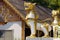 Lion at entrace of Wat Pong Sanuk Temple in Lampang,Thailand.