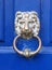 Lion face door knocker