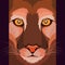 Lion face pop art portrait animal print premium vector