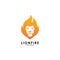 Lion fire logo vector template