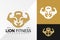 Lion Fitness Gym Logo Design Vector illustration template
