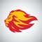 Lion Flame Fire Logo Design