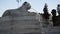 Lion at fountain at Piazza del Popolo in Rome