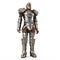 A lion full body armor suit isolated against white background. 3d illustration