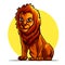 lion full body mascot character vector illustration template