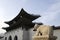 Lion and gate at Gyeongbokgung Palace Seoul Korea