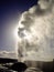Lion Geyser erupts and blots out the sun