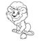 Lion good animal contour coloring page cartoon