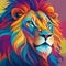 lion head with background, Artistic lion image