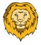 Lion head calm cartoon design illustration