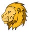 Lion head calm side view cartoon design illustration