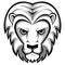 Lion Head Cartoon Illustrated Black Gray White Sports Mascot Isolated