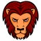 Lion Head Cartoon Illustrated Brown Orange Red Sports Mascot Design