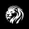Lion head circle illustration in black background